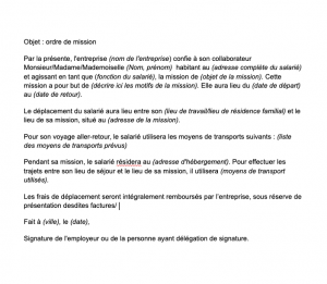 lettre de mission business plan