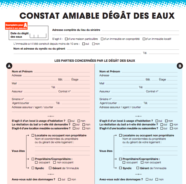Constat Amiable Dégât Des Eaux Pdf Remplissable En Ligne 2020-2024 - Fill  and Sign Printable Template Online