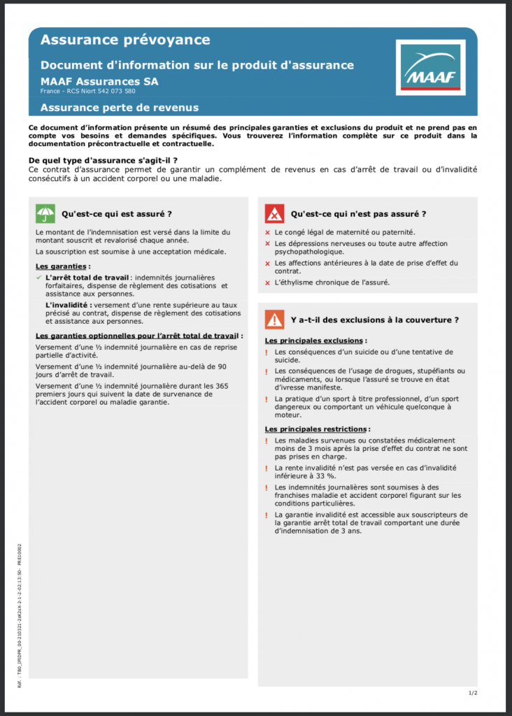 Assurance maintien de salaire  fonctionnement et comparatif (Mise à