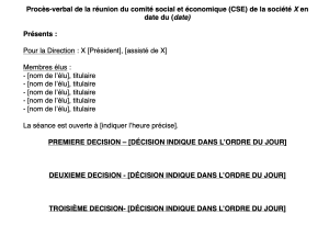 Procès-verbal De Réunion CSE (Mise à Jour 2022)